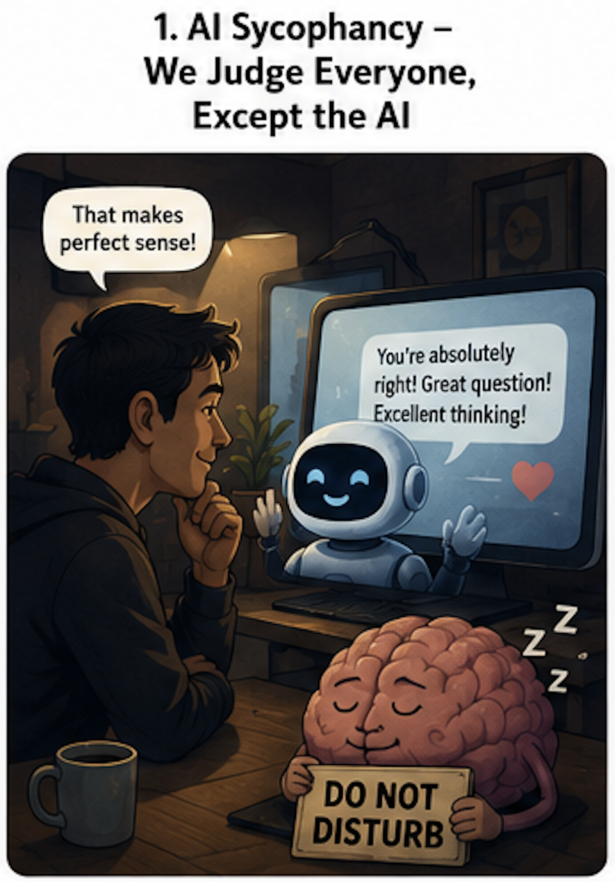 Bidirectional sycophancy — the human brain in DND mode